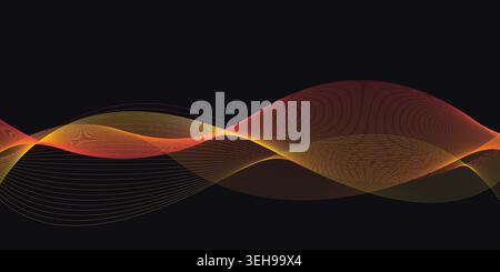 Luxury Golden Sound Wave Abstract Background for Premium Technology Branding Design Stock Vector