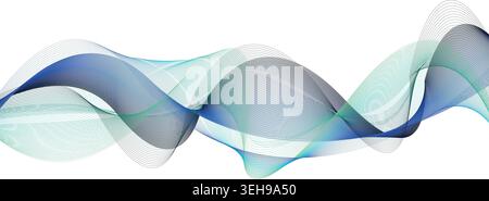 Modern Blue Aqua Flowing Wave Background for Creative Business Presentation Stock Vector