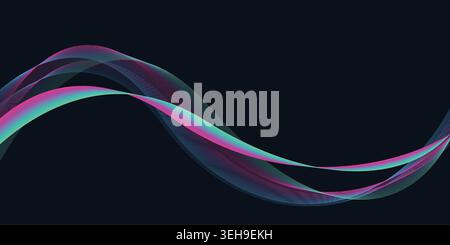 Colorful Neon Flowing Wave Abstract Background for Creative Technology Branding Design Stock Vector