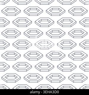 Abstract 3D seamless pattern of hexagonal geometry Stock Vector