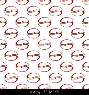 Seamless pattern of an abstract coffee bean icon Stock Vector