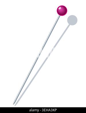 Illustration of a glass-headed pin Stock Vector