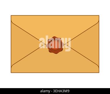 Illustration of a sealed envelope with a wax sealing Stock Vector