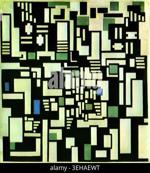 Theo van Doesburg, Composition IX, 1918 (Abstract Card Players) Stock Vector