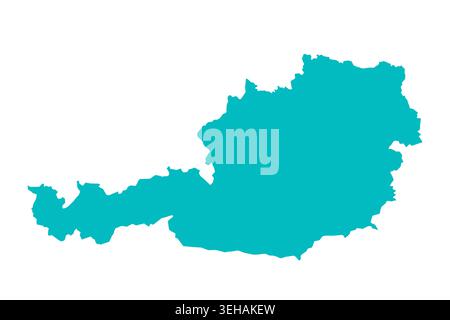 Map of Austria, sign silhouette. World Map Globe. Vector Illustration isolated on white background. Europe continent Stock Vector