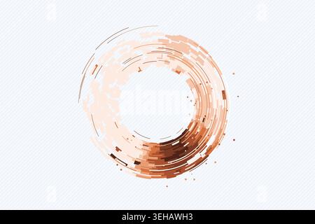 Concentric circular tech segments with dynamic blue glow accents Stock Vector