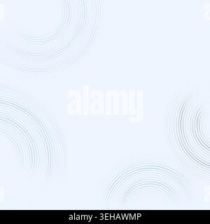 Modern dotted background featuring floating circular ring forms built from clean vector particles Stock Vector
