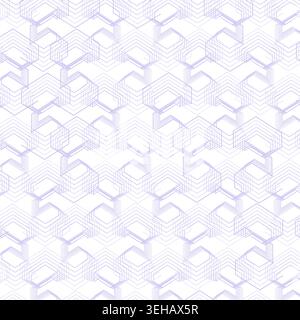 Clean geometric labyrinth background with repeated angular maze lines and subtle layered spacing Stock Vector