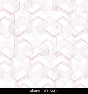 Clean geometric labyrinth background with repeated angular maze lines and subtle layered spacing Stock Vector
