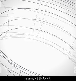 Modern technology-inspired 3D wire torus with layered lines and connection points Stock Vector