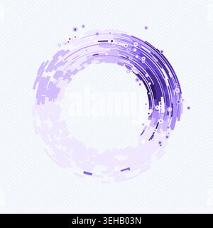 Abstract digital ring interface made from layered geometric arc blocks Stock Vector