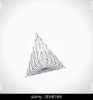 Abstract futuristic pyramid structure rendered as a clean geometric network background Stock Vector