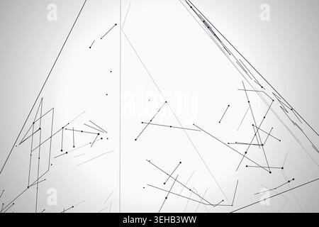 Abstract futuristic pyramid structure rendered as a clean geometric network background Stock Vector