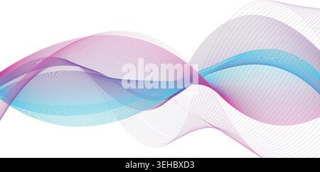 Colorful Neon Flowing Wave Abstract Background for Creative Digital Presentation Design Stock Vector