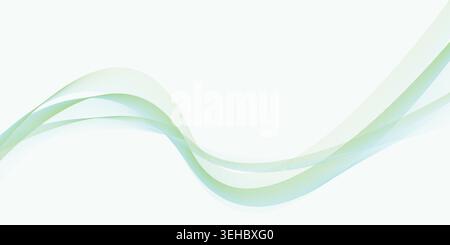 Minimal Green Flowing Wave Abstract Background for Clean Corporate Presentation Design Stock Vector