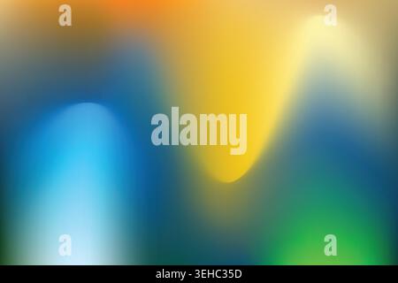 Tropical Sunset Blue and Orange Blurred Gradient Design Stock Vector