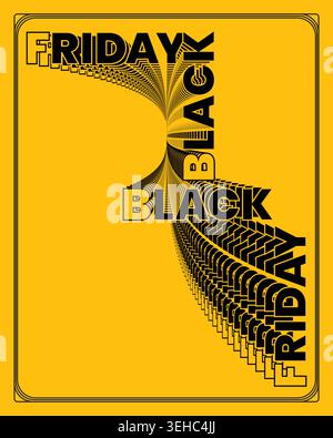 Creative Black Friday Poster Circular Sale Design Style Stock Vector