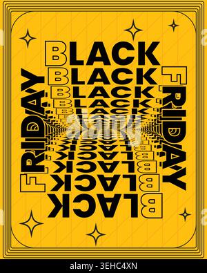 Dynamic Black Friday Poster Circular Sale Typography Stock Vector