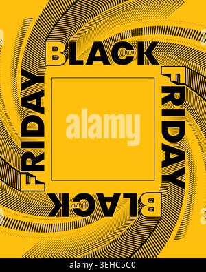 Modern Black Friday Poster Circular Typography Layout Stock Vector