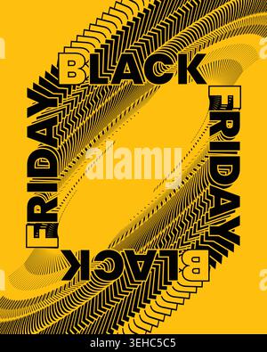 Eye Catching Black Friday Poster Circular Typography Center Stock Vector