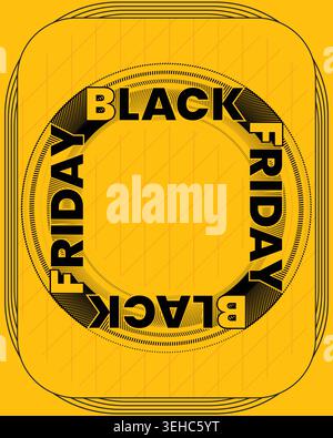 Black Friday Poster Yellow Black Marketing Graphic Stock Vector