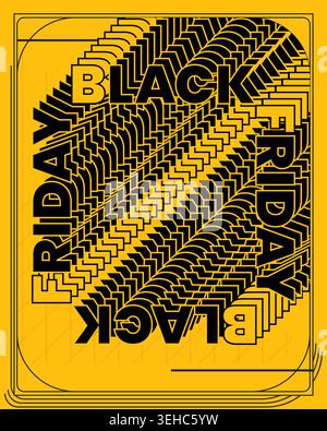 Dynamic Black Friday Poster Modern Retail Design Stock Vector