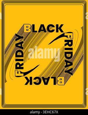 Black Friday Poster Yellow Black Gradient Design Stock Vector