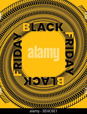 Modern Black Friday Poster Yellow Black Color Scheme Stock Vector