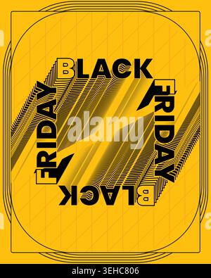 Modern Black Friday Poster Target Graphic Style Stock Vector