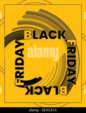 Creative Black Friday Poster Target Pattern Design Stock Vector