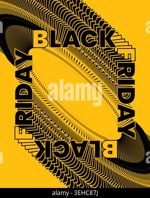 Dynamic Black Friday Poster Modern Target Pattern Stock Vector