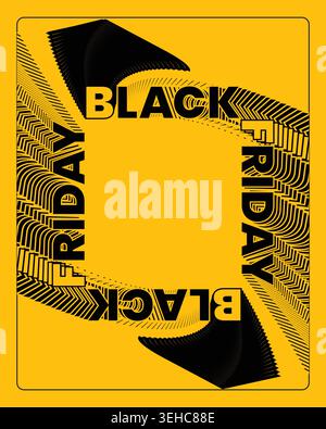 Black Friday Poster Gradient Burst Target Composition Stock Vector