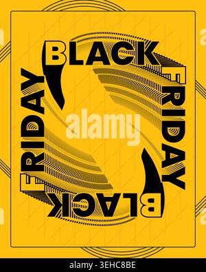 Stylish Black Friday Poster Circular Target Design Stock Vector