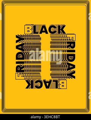 Black Friday Sale Poster Gradient Pattern Target Art Stock Vector