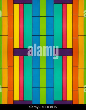 a wall made of colorful decorative tiles Stock Photo