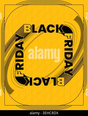 Black Friday Poster Gradient Target Circle Design Stock Vector