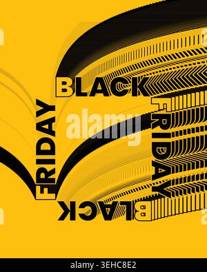 Stylized Black Friday Poster Target Pattern Gradient Stock Vector