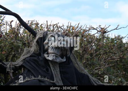 A Frightening Horror Monster in a Country Hedgerow. Stock Photo