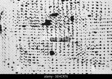 Abstract grungy pattern with distressed halftone dots and pixelated noise effect Stock Photo