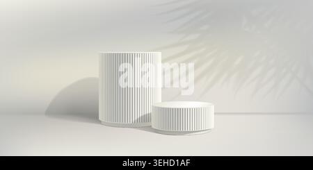 Sculpture poduim bg, marble pillar 3d. Elegant column for product sale, Cosmetic white stand. Luxury abstract platform, classic skincare pedestal Stock Vector
