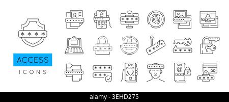 Access Icons Set Stock Vector