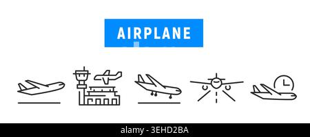 Airplane Icons Stock Vector