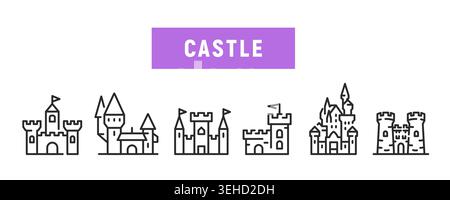 Castle Icons Stock Vector