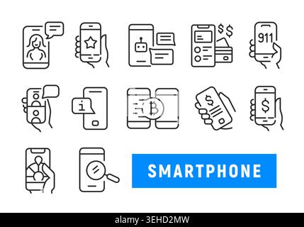 Smartphone Icons Set Stock Vector