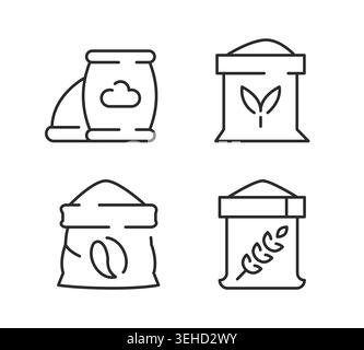 Food Bag Icons Stock Vector