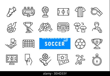 Soccer Icons Set Stock Vector