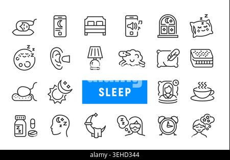 Sleep Icons Set Stock Vector