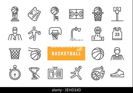 Basketball Icons Set Stock Vector