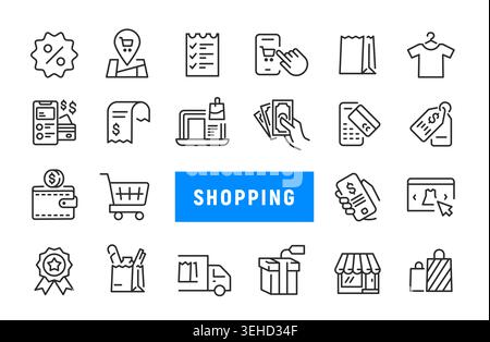 Shopping Icons Set Stock Vector