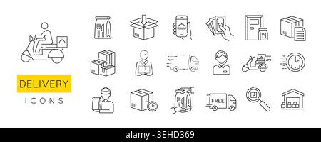 Delivery Icons Set Stock Vector